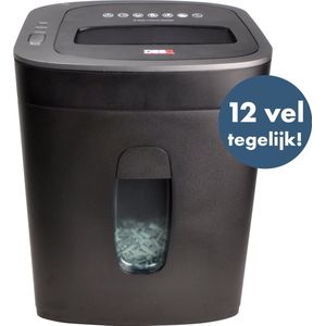 DESQ® 20065 Papierversnipperaar - 12 vel - 4 x33 mm - P4 - Ook creditcards - 19 liter opvangbak - slechts 60dB