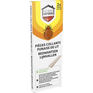 HOME DEFENSE® Bedwantsen Lijmvallen - Bedwantsenval - Bed Bug - Bedwantsen bestrijden - 2 vallen