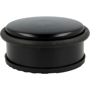 Deurstopper zwart klein - 45 mm hoog - massief - vloer - 12 kg - modern design - rubberen ring - deurbescherming