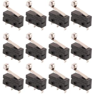 Hendelarm SPDT mini microschakelaar eindschakelaar Snap-actie - 12 stuks