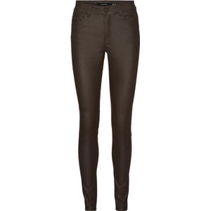 Vero Moda Broek Vmseven Nw Ss Smooth Coated Pants N 10138972 Coffee Bean/ Coated Dames Maat - W30 X L34