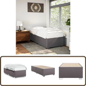 vidaXL Bedframe kunstleer grijs 100x200 cm