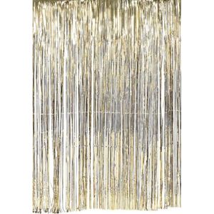 Knaak Deurgordijn slinger goud 100 x 200 cm - Oud en nieuw/glitter party decoratie deur slinger