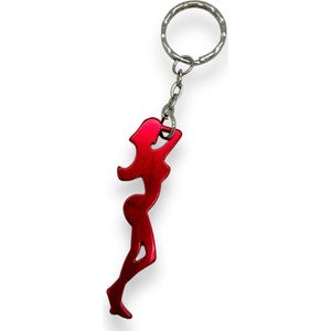 Flesopener Sleutelhanger – Sexy Vrouwen Lichaam (Rood)
