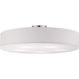 LED Plafondlamp - Plafondverlichting - Trion Hotia - E27 Fitting - 5-lichts - Rond - Mat Wit - Aluminium