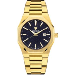 Louvond - Classique Ciel Gold - Luxe mannen horloge - Horloge heren - Horloge mannen - 40MM - Roestvrij staal - Saffierglas - Waterdicht