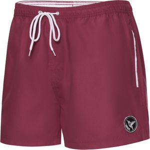 Ladeheid LA-LA40-199-SWS Heren Zwembroek - Zwemshorts - met zijzakken en achterzak - sneldrogend - met binnenslip van mesh - Koordsluiting - Polyester - Bourgondië - L