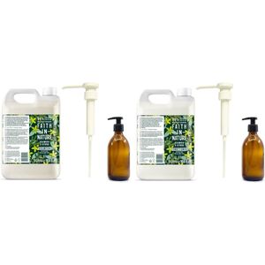 FAITH IN NATURE - Shampoo & Conditioner Seaweed & Citrus Refill - 2 x 5 Liter= 10 liter - met 2 pompjes - nu met 2 Gratis glazen refill flessen 500ml