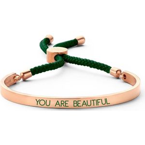 Key Moments 8KM BC0038 Open Bangle 5mm You Are Beautiful - cadeau - donker groen