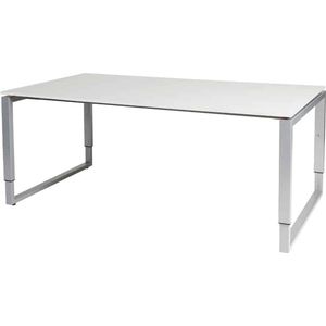 Vergadertafel - Verstelbaar - 180x100 wit - zwart frame