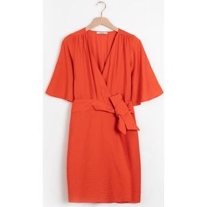 Sissy-Boy - Warm oranje overslagjurk met fladdermouwen