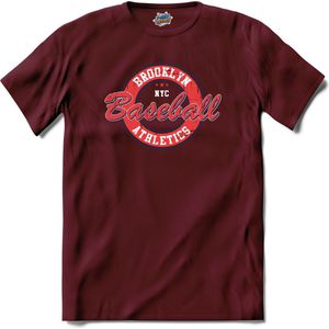 Brooklyn NYC Baseball Athletics | Basketbal - Sport - Basketball - T-Shirt - Unisex - Burgundy - Maat XL