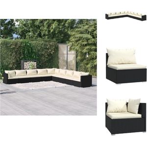 vidaXL Loungeset - Modulair - Tuinmeubelen - 70x70x60.5 cm - Zwart PE-rattan - Tuinset