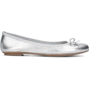 Manfield - Dames - Zilveren leren ballerina's - Maat 36