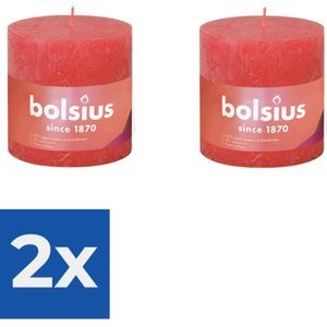 Bolsius Stompkaars Blossom Pink Ø100 mm - Hoogte 10 cm - Roze - 62 branduren - Voordeelverpakking 2 stuks