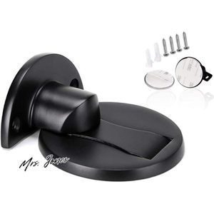 Mrs. Jones Magnetische deurstopper onzichtbare roestvrijstalen deurstop moderne magnetische deurhouder voor thuiskantoorbeveiliging grondmontage zwart zelfklevend geborsteld nikkel huisdeur beveiligingssysteem .
