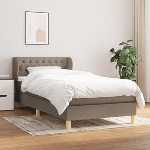 The Living Store Boxspringbed - Luxe Pocketvering - Middelharde Ondersteuning - Taupe - 203 x 93 x 78/88 cm - Inclusief Matras en Topmatras