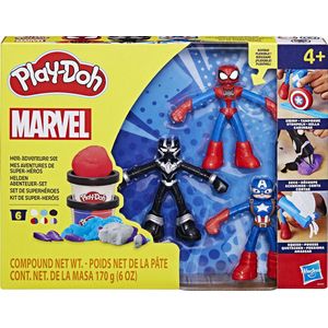 Play-Doh Marvel Heldenavonturen Speelset - Boetseerklei - Inclusief 3 figuren - Spider-Man - Black Panther - Captain America