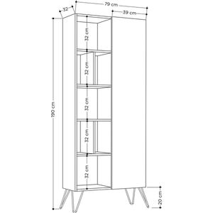 Emob - Boekenkast/ Rek - Wit - 79cm Breed