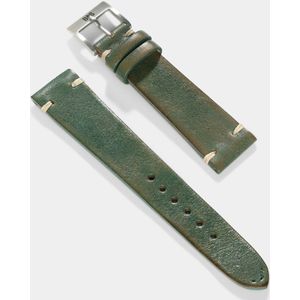 B&S Leren Horlogeband Luxury - Vintage Green - 20mm