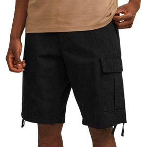 JACK & JONES Cole Barkley Cargo Shorts loose fit - heren cargo korte broek - zwart - Maat: L