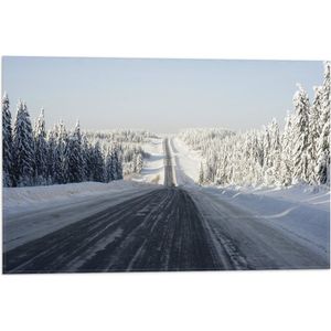 WallClassics - Vlag - Driving Home For Christmas - 60x40 cm Foto op Polyester Vlag