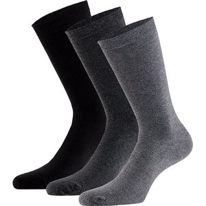 Apollo - Sokken van biologisch katoen - Grijs - Maat 43/46 - 3-Paar - Biologisch - Zwarte sokken - Sokken maat 43 46 - Heren sokken