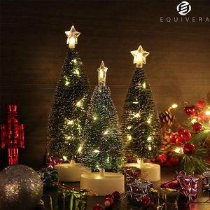 Equivera Mini Kerstboom met Verlichting - Mini Kerstboom met Decoratie - Mini Kerstboom - Mini Kerstboom met Lampjes - Kleine Kerstboom