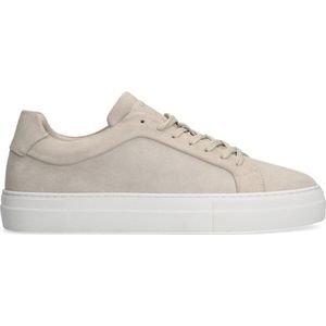 Manfield - Heren - Beige suède sneakers - Maat 45