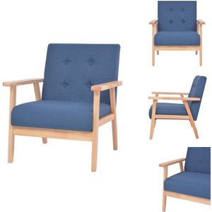 vidaXL Fauteuil stof blauw - Fauteuil - Fauteuils - Armstoel - Armstoelen