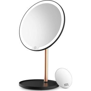 Make-up spiegel Oplaadbaar- 10x vergroting - Mini-make-upspiegel - 3 kleurlichten - Dimbaar - Aanraaksensor - Draagbaar voor op reis