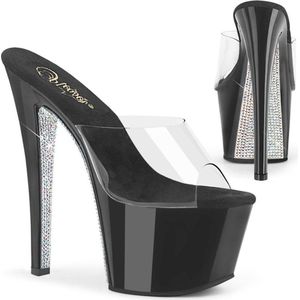 Pleaser - SKY-301CRS Muiltjes met hak - US 6 - 36 Shoes - Zwart/Transparant