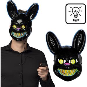 Boland - LED masker Killer rabbit - Volwassenen - Konijn - Halloween en Horror- Dieren