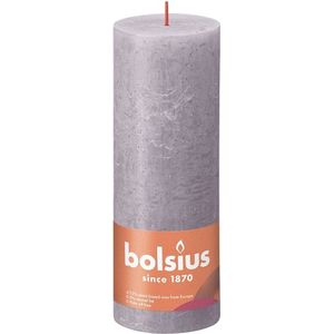 4 stuks Bolsius paars rustiek stompkaarsen 190/68 (85 uur) Eco Shine Frosted Lavender