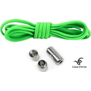 Lace Force® veters - (groen) - niet strikken - elastische veters zonder strikken - no tie - schoenveters - sportveters - rond - schoenveters - kinderveters