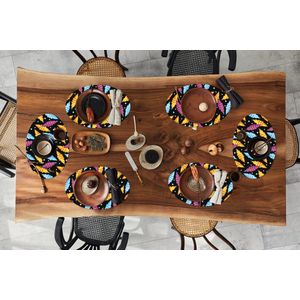 Placemats ovaal - Onderleggers - Ovale placemats - Kerst - Patronen - Lamp - 6 stuks - Kerst - Cadeau - Kerstcadeau voor mannen, vrouwen en kinderen