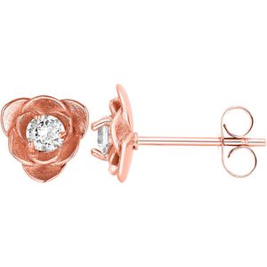 Malinsi Oorbellen Dames Roos Oorknopjes - Rose Goud 9mm Compleet RVS - Sieraden Oorringen Vrouw - Oorstekers meisje