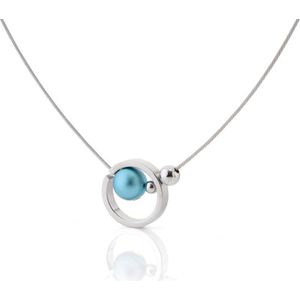 CLIC JEWELLERY STERLING SILVER WITH ALUMINIUM NECKLACE BLUE CS007B