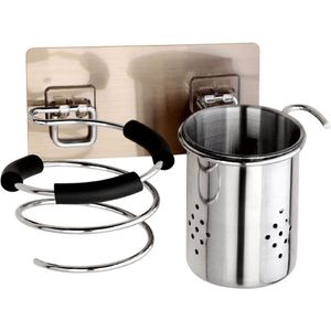 Haardrogerhouder / Haardrogerhouder en stijltang - Föhn Houder, Krultang en Haar Stijltangen Houder, Haaraccessoires Wand Organiser voor Thuis en Professioneel Gebruik