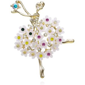 Broche Ballet Dans Meisje Blauw Strass Pin Badge Crystal Broche Pin voor Dames en Meisjes - Kleurrijk en Sparkly