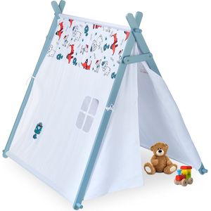 Relaxdays tipi speeltent - tipi tent kind - wigwam kinderspeeltent stof - kinderkamer