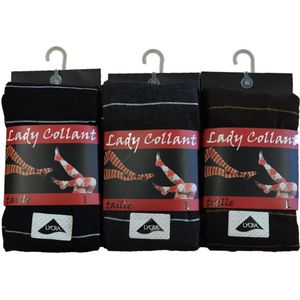 Dames collant 80% katoen- fantasie Rayures- 5 stuks- maat XL - Assortiment kleuren