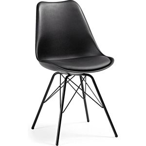 Kave Home - Ralf zwarte stoel met metalen poten