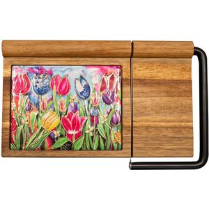 Kaassnijder - Dutch beauty spring - D25x16 H3 - tulpen - Kaasplank