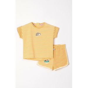 Woody pyjama baby meisjes - geel/lila gestreept - koala - 241-10-PZG-Z/932 - maat 80