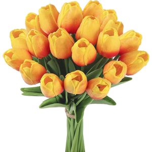 20 Stuks Kunstmatige Tulpen - Realistische PU Bloemen voor Decoratie