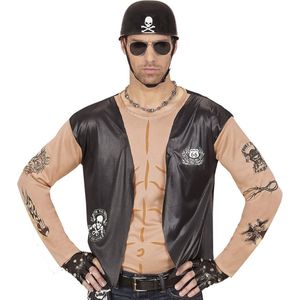 Aso & Biker & New Kids Kostuum | Biker Shirt Motorman | XL | Carnaval kostuum | Verkleedkleding