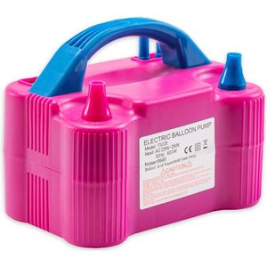 Muntel® Ballonnenpomp - Elektrisch - Dubbele Vulfunctie - Met Hulpstukken - Roze / Blauw