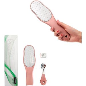 Professionele Voetvijl - Eeltverwijderaars - Pedicure - Eeltrasp- 10 extra stukseeltmesjes- Pedicure-2 in1-Groot