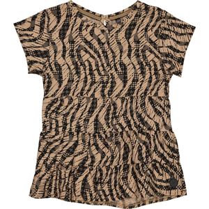 Meisjes blouse - Tess - AOP Camel zebra